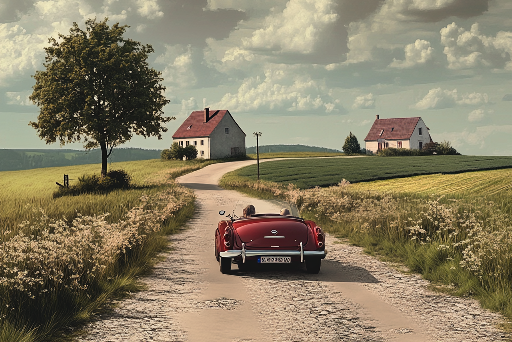 Une decapotable rouge