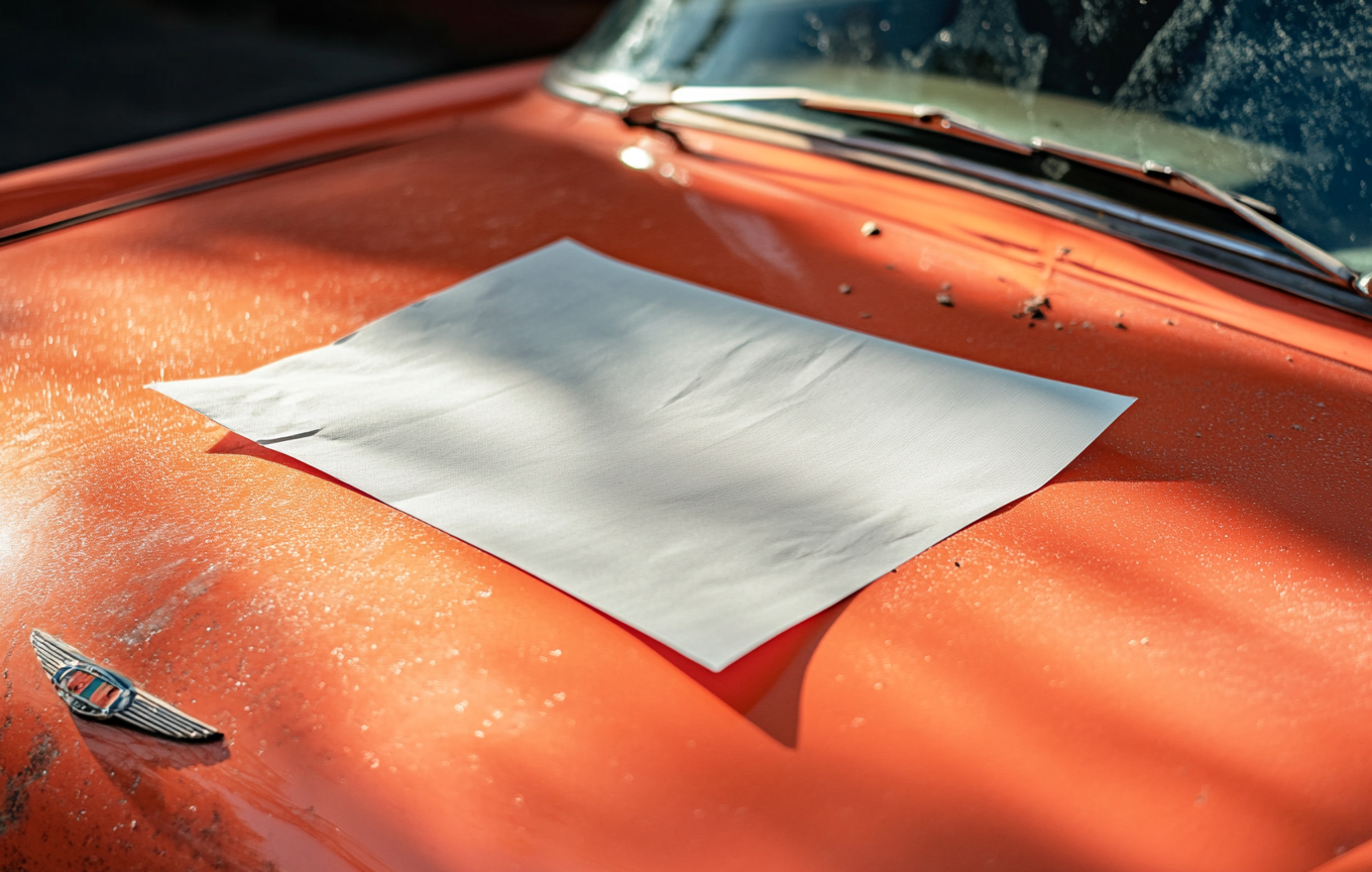 Papier sur la voiture