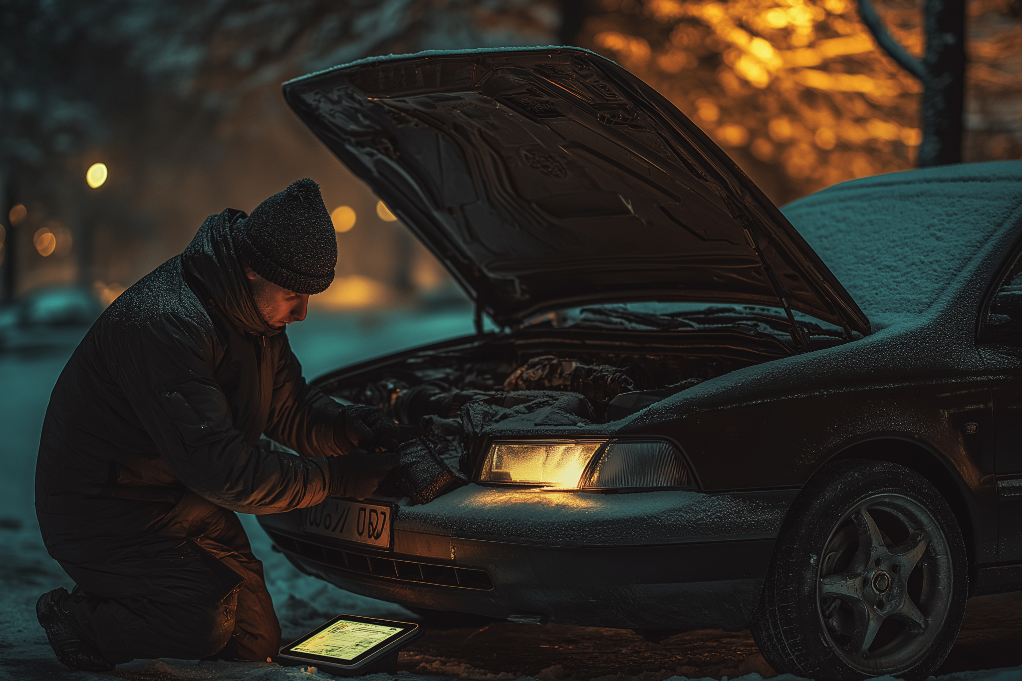Repairing car